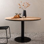 Paris Prix Table De Jardin Ronde En Teck "Croft" 120cm Noir