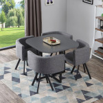 Paris Prix Table De Repas & 4 Chaises Design "Normi" 90cm Gris