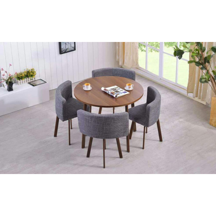 Paris Prix Table De Repas & 4 Chaises "Sia" 90cm Naturel & Gris