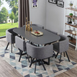 Paris Prix Table De Repas & 6 Chaises Design "Normi" 150cm Gris