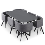 paris prix Table de Repas & 6 Chaises Design "Normi" 150cm Gris