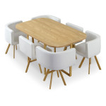 paris prix Table de Repas & 6 Chaises Design "Normi" 150cm Naturel