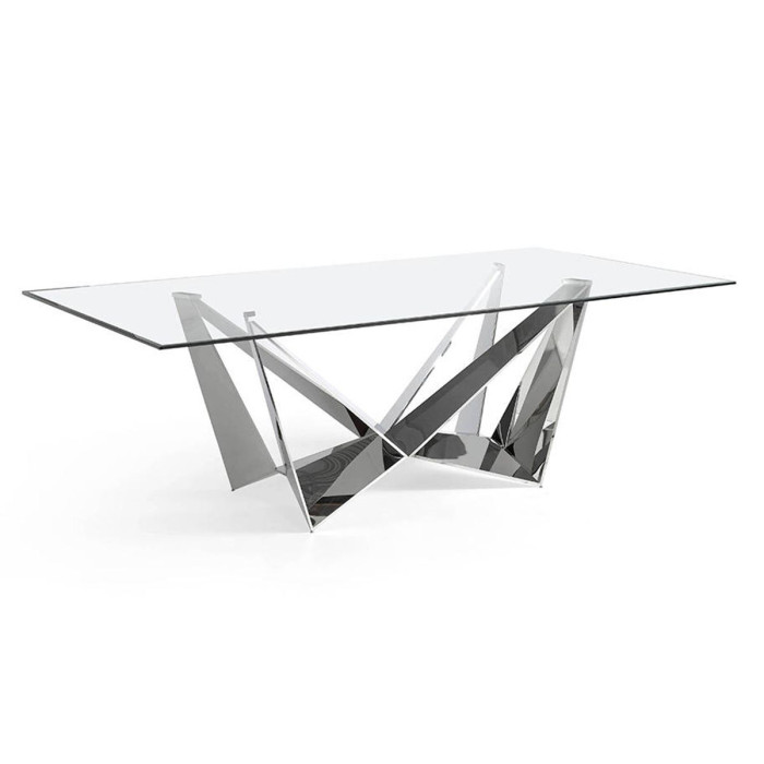 Paris Prix Table De Repas Design "Abril" 240cm Argent