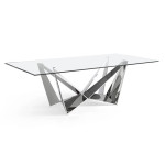 paris prix Table de Repas Design "Abril" 240cm Argent
