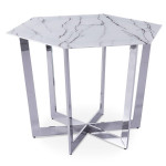 Paris Prix Table De Repas Design "Dizazi" 120cm Blanc & Argent