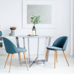 Paris Prix Table De Repas Design "Dizazi" 120cm Blanc & Argent