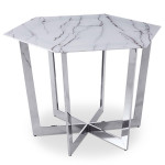 paris prix Table de Repas Design "Dizazi" 120cm Blanc & Argent