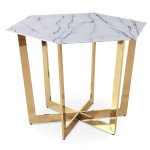 Paris Prix Table De Repas Design "Dizazi" 120cm Blanc & Or