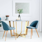 Paris Prix Table De Repas Design "Dizazi" 120cm Blanc & Or
