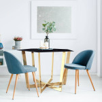 Paris Prix Table De Repas Design "Dizazi" 120cm Noir & Or