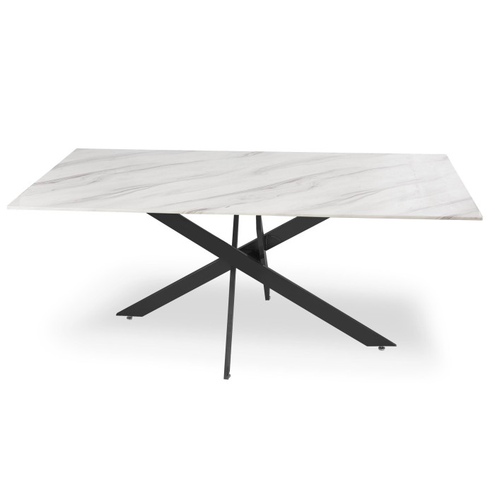 Paris Prix Table De Repas Design "Nalou" 180cm Blanc & Noir