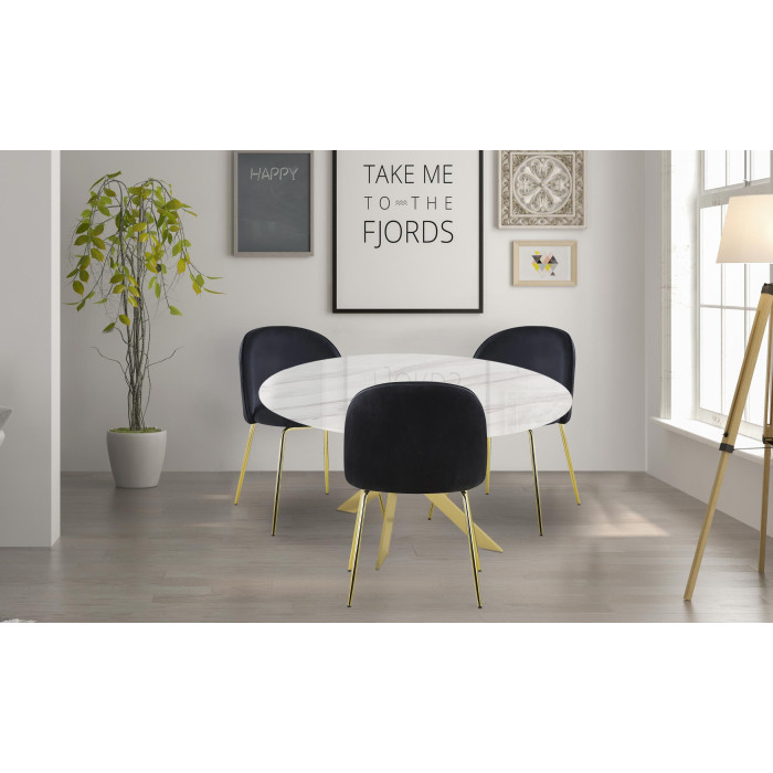 Paris Prix Table De Repas Design "Octavo" 180cm Blanc & Or