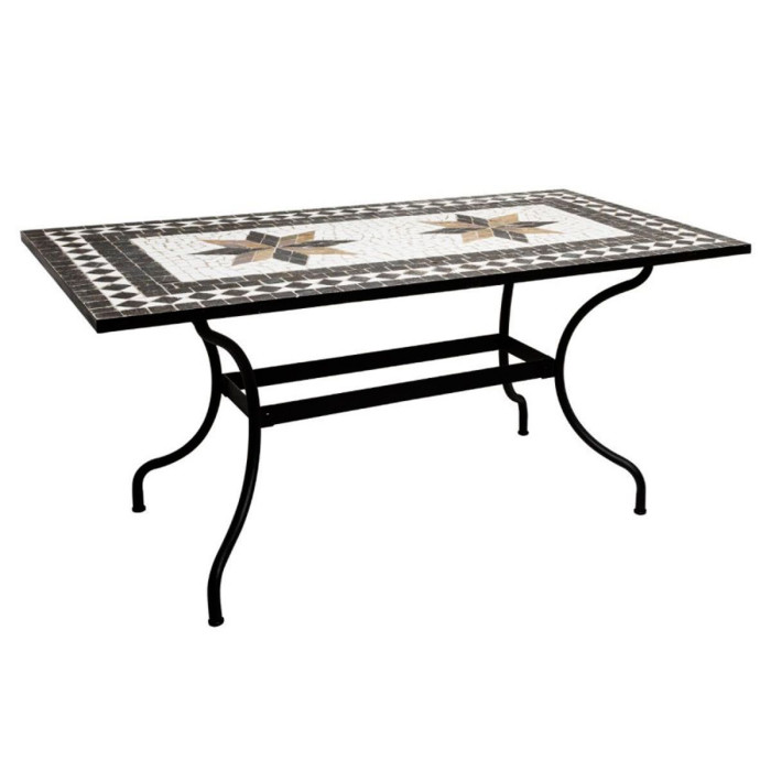 Paris Prix Table De Repas En Mosaïque "Kipos" 160cm Noir