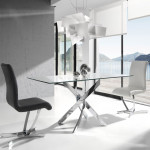 Paris Prix Table De Repas En Verre "Alessio" 140cm Argent