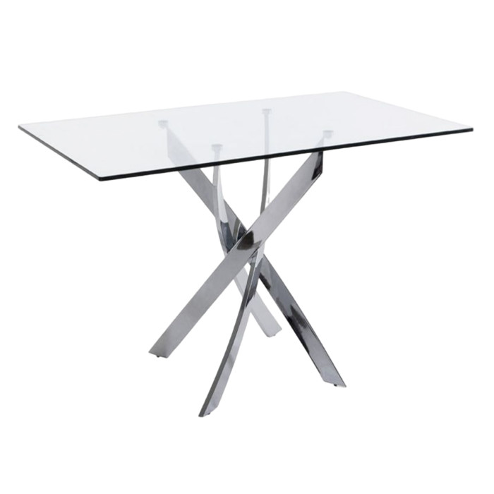Paris Prix Table De Repas En Verre "Alessio" 150cm Argent
