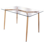 paris prix Table de Repas en Verre "Glosa" 115cm Transparent