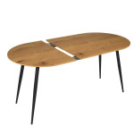 Paris Prix Table De Repas "Extensible" 120-160cm Naturel & Noir