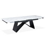 Paris Prix Table De Repas Extensible "Nayla" 180-260cm Blanc & Noir
