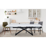 Paris Prix Table De Repas Extensible "Nayla" 180-260cm Blanc & Noir