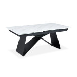 paris prix Table de Repas Extensible "Nayla" 180-260cm Blanc & Noir