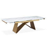 Paris Prix Table De Repas Extensible "Nayla" 180-260cm Blanc & Or