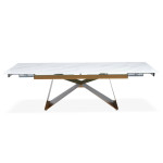 Paris Prix Table De Repas Extensible "Nayla" 180-260cm Blanc & Or