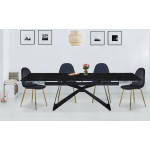 Paris Prix Table De Repas Extensible "Nayla" 180-260cm Noir