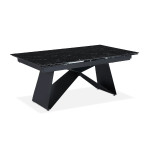 paris prix Table de Repas Extensible "Nayla" 180-260cm Noir