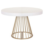 paris prix Table de Repas Extensible "Resoa" 110-260cm Blanc