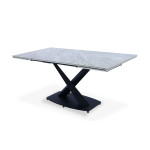 Paris Prix Table De Repas Extensible "Victorine" 180-260cm Gris & Noir