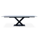 Paris Prix Table De Repas Extensible "Victorine" 180-260cm Gris & Noir