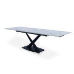 Paris Prix Table De Repas Extensible "Victorine" 180-260cm Gris & Noir