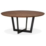 paris prix Table de Repas Ronde Design "Nyna" 120cm Noyer