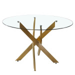 Paris Prix Table De Repas Ronde Design "Rixa" 120cm Or