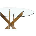 Paris Prix Table De Repas Ronde Design "Rixa" 120cm Or