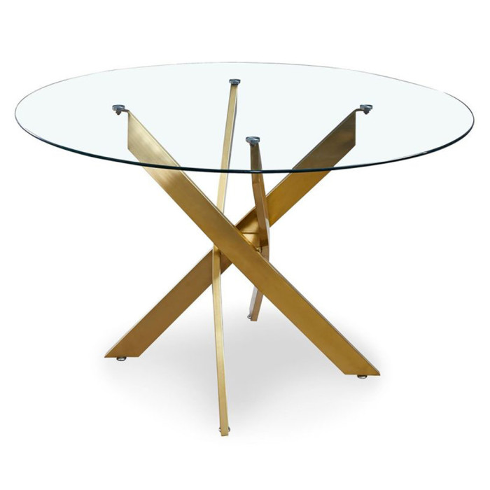 Paris Prix Table De Repas Ronde Design "Rixa" 120cm Or