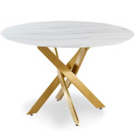 paris prix Table de Repas Ronde "Rixa" 120cm Effet Marbre