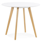 paris prix Table de Repas Scandinave "Pacio" 90cm Blanc