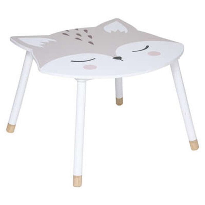 Paris Prix Table Enfant Design "Douceur Renard" 64cm Blanc