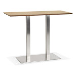 paris prix Table Haute Mange-Debout "Pansy" 150cm Naturel & Argent
