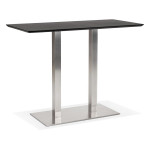 paris prix Table Haute Mange-Debout "Pansy" 150cm Noir & Argent