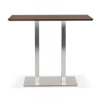 Paris Prix Table Haute Mange-Debout "Pansy" 150cm Noyer & Argent