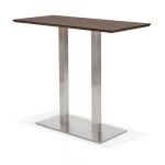 Paris Prix Table Haute Mange-Debout "Pansy" 150cm Noyer & Argent