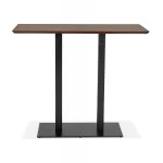 Paris Prix Table Haute Mange-Debout "Pansy" 150cm Noyer & Noir