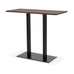 Paris Prix Table Haute Mange-Debout "Pansy" 150cm Noyer & Noir
