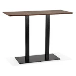 paris prix Table Haute Mange-Debout "Pansy" 150cm Noyer & Noir