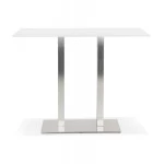 Paris Prix Table Haute Mange-Debout "Pansy" 160cm Blanc & Argent