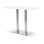 Paris Prix Table Haute Mange-Debout "Pansy" 160cm Blanc & Argent