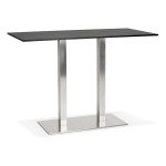 paris prix Table Haute Mange-Debout "Pansy" 160cm Noir & Argent