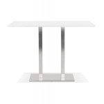 Paris Prix Table Haute Mange-Debout "Pansy" 180cm Blanc & Argent